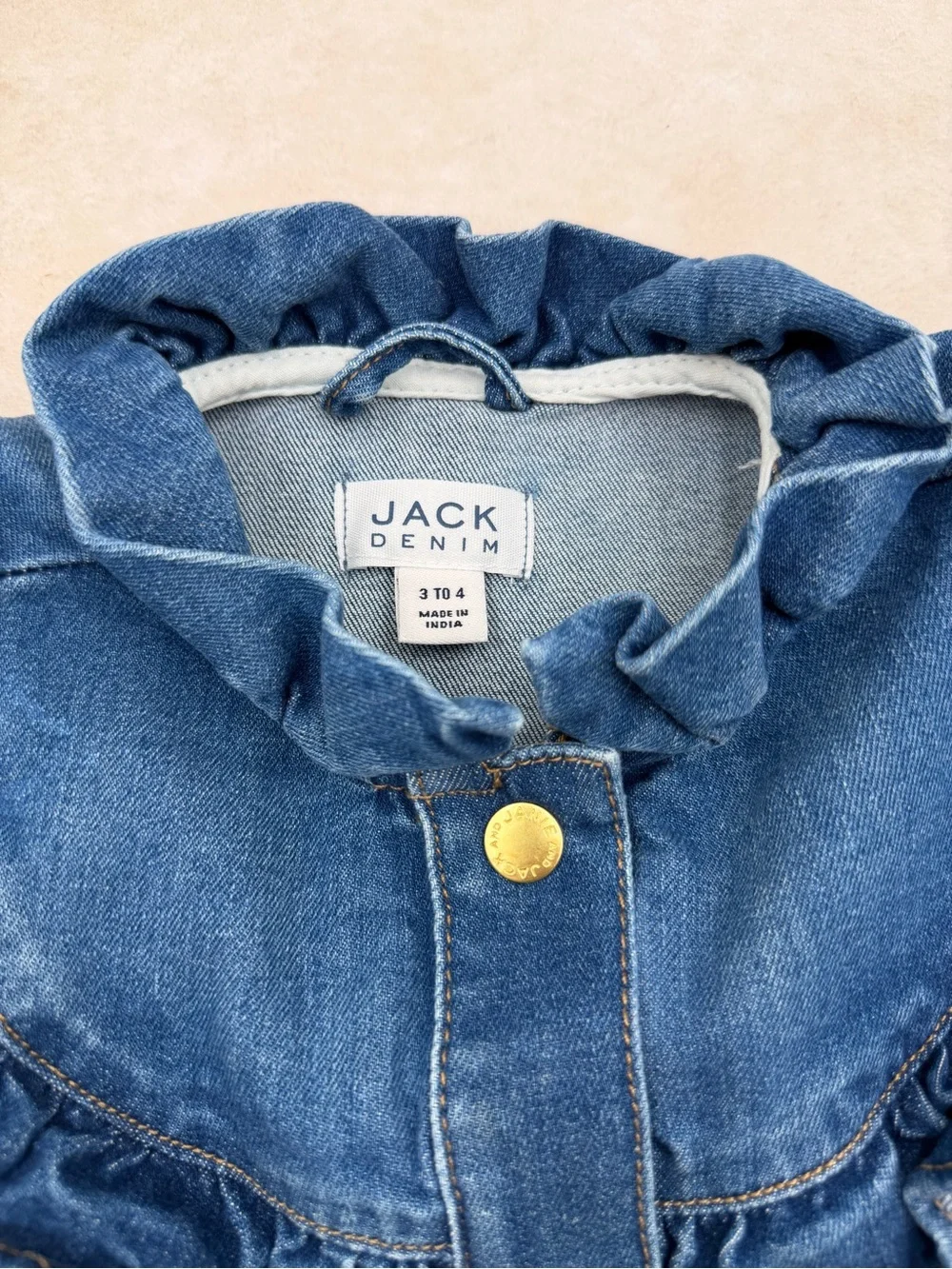 Janie and Jack Blue Denim Ruffle-Trim Jacket